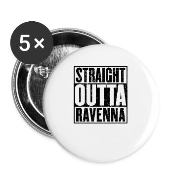 Gerade Outta Ravenna - Buttons klein 25 mm (5er Pack) - Weiß - Vorne