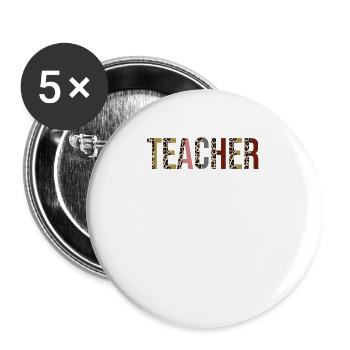 Enseignant - Lot de 5 petits badges (25 mm) - blanc - Devant