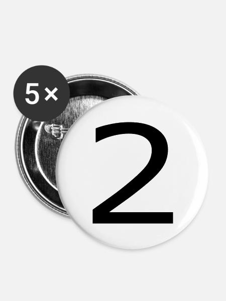 2 - Buttons klein 25 mm (5er Pack) - Weiß