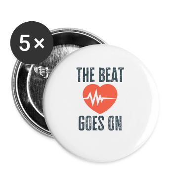 Der Beat geht weiter Herzinfarkt-Chirurg Überlebender - Buttons klein 25 mm (5er Pack) - Weiß - Vorne