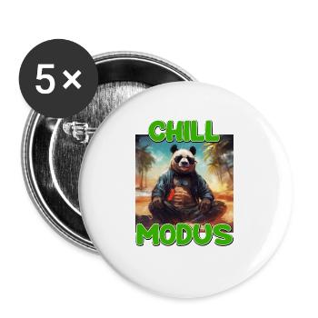 Chill Modus Pandabär Panda Liebhaber Süßes Panda - Buttons klein 25 mm (5er Pack) - Weiß - Vorne