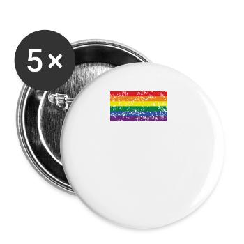 Gay Pride - Lot de 5 petits badges (25 mm) - blanc - Devant