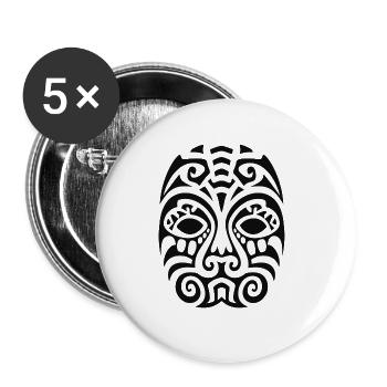 Maori Tattoo Inspirationen -Tintenfreude - Buttons klein 25 mm (5er Pack) - Weiß - Vorne