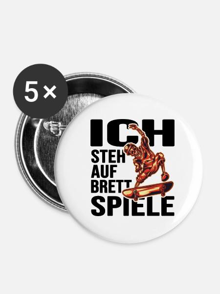 skate sk8 skateboarder halfpipe - Buttons klein 25 mm (5er Pack) - Weiß