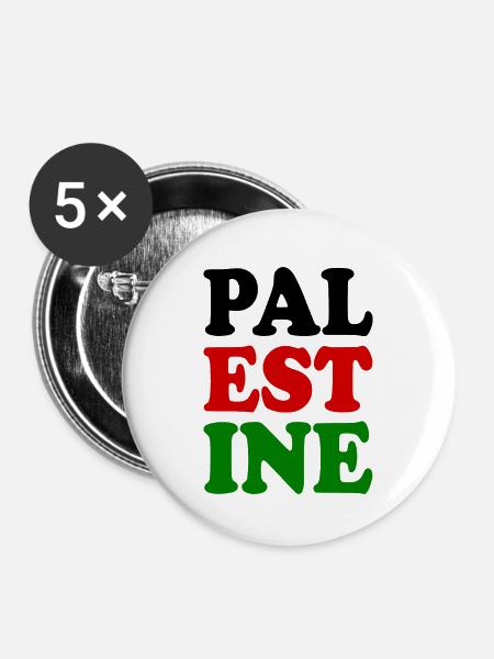 Palestina - Buttons klein 25 mm (5er Pack) - Weiß