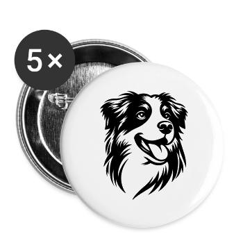 Aussie Portrait Vector ❤ - Buttons small 1''/25 mm (5-pack) - white - Front