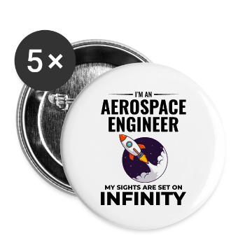 Ingénieur aérospatial Spécialiste des fusées astronautiques - Lot de 5 petits badges (25 mm) - blanc - Devant