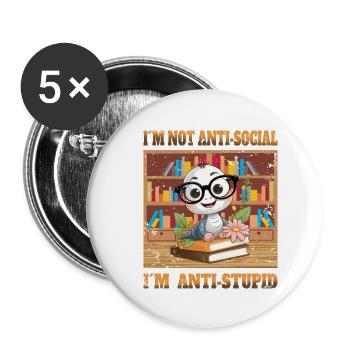 Smart Worm - Buttons small 1''/25 mm (5-pack) - white - Front