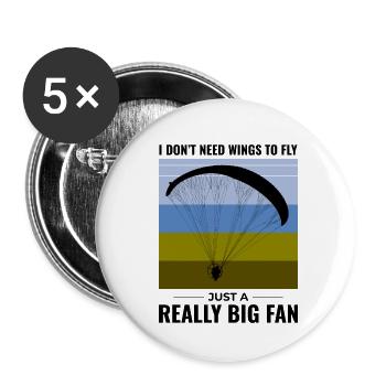 Pilote de paramoteur Paramoteur Parapente motorisé - Lot de 5 petits badges (25 mm) - blanc - Devant