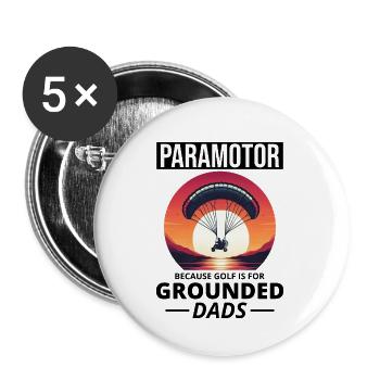 Pilote de paramoteur Paramoteur Parapente motorisé - Lot de 5 petits badges (25 mm) - blanc - Devant