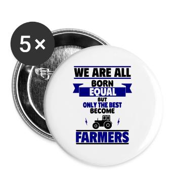 Nur die Besten werden Landwirte - Buttons klein 25 mm (5er Pack) - Weiß - Vorne