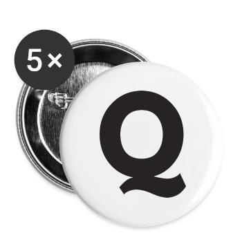Q - Buttons small 1''/25 mm (5-pack) - white - Front