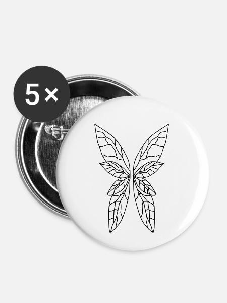 Flügel - Buttons klein 25 mm (5er Pack) - Weiß