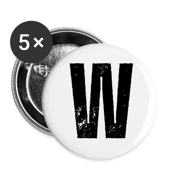 W - Buttons small 1''/25 mm (5-pack) - white - Front