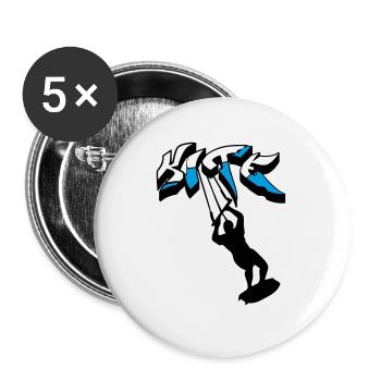 Kiteboarding, Kitesurfer, Kiteboard, kitesurfen - Buttons klein 25 mm (5er Pack) - Weiß - Vorne