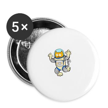 GATONAUTA - Lot de 5 petits badges (25 mm) - blanc - Devant