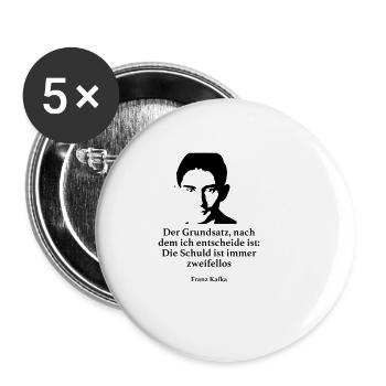 Kafka: The principle according to which I decide - Buttons small 1''/25 mm (5-pack) - white - Front