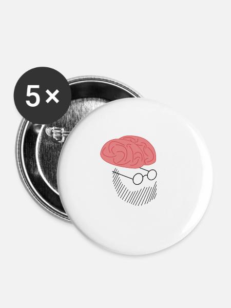Kopf - Buttons klein 25 mm (5er Pack) - Weiß