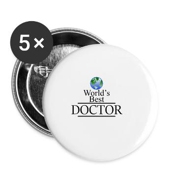 Weltbester Doktor - Buttons klein 25 mm (5er Pack) - Weiß - Vorne