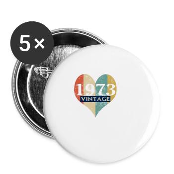 Weinlese 1973 Retro - Buttons klein 25 mm (5er Pack) - Weiß - Vorne
