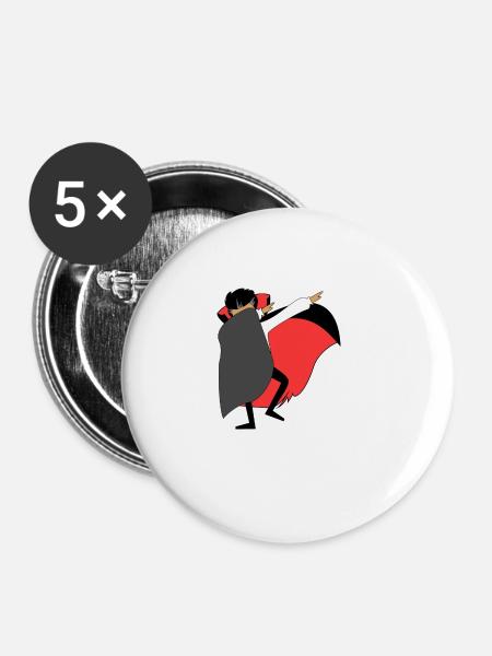 Dabbing Vampire - Buttons klein 25 mm (5er Pack) - Weiß