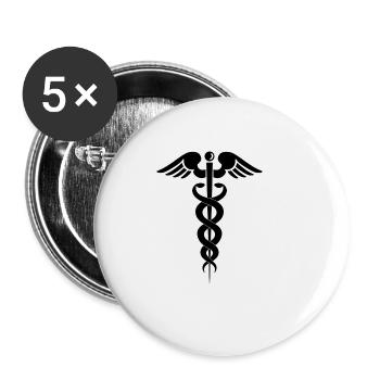 médecin - Lot de 5 petits badges (25 mm) - blanc - Devant