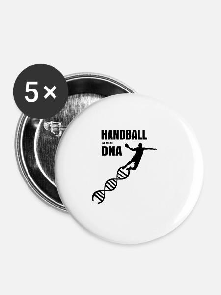 Handball ist meine DNA - Buttons klein 25 mm (5er Pack) - Weiß