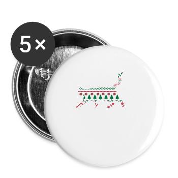 Cute Christmas Cat Katze Weihnachten Geschenk Xmas - Buttons klein 25 mm (5er Pack) - Weiß - Vorne