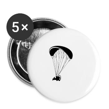 paramoteur trike - Lot de 5 petits badges (25 mm) - blanc - Devant