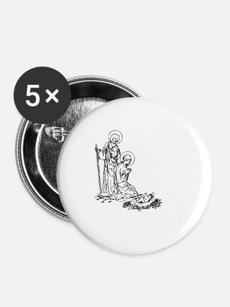 Christ - Buttons klein 25 mm (5er Pack) - Weiß