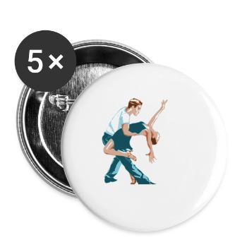 ballerina ballet dance dancer dance dancer yoga62 - Buttons small 1''/25 mm (5-pack) - white - Front