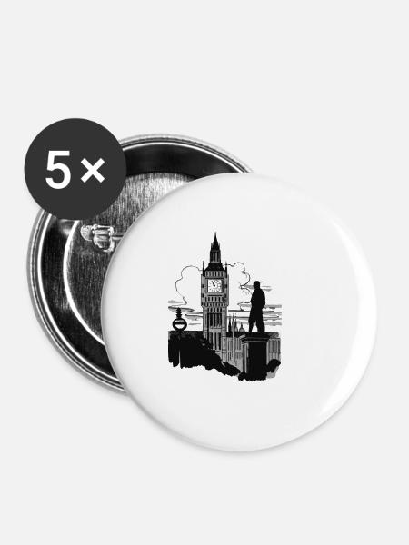 Big Ben - Buttons klein 25 mm (5er Pack) - Weiß