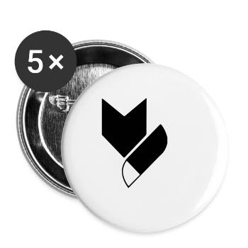 foxy Fuchs - Buttons klein 25 mm (5er Pack) - Weiß - Vorne