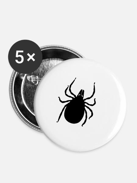 Zecke - Buttons klein 25 mm (5er Pack) - Weiß