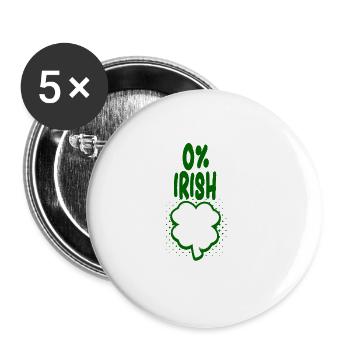 0% irlandais - T-shirt Fun - Cadeau - Lot de 5 petits badges (25 mm) - blanc - Devant