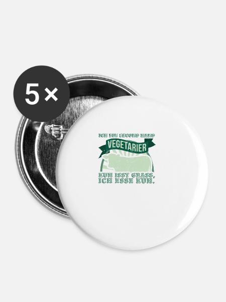 Second Hand Vegetarier - Buttons klein 25 mm (5er Pack) - Weiß