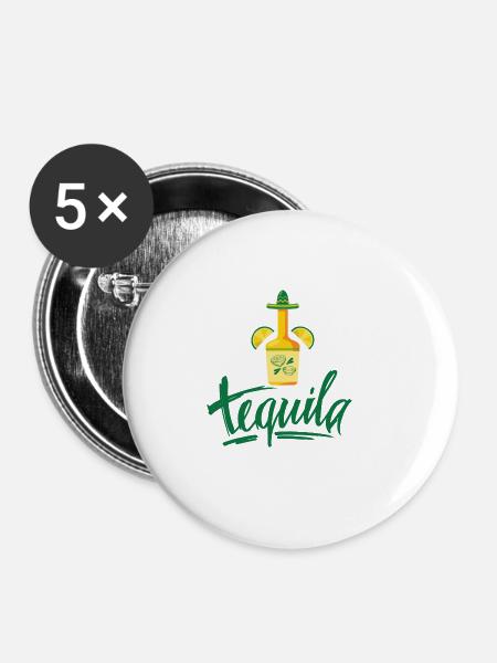 Tequila Geschenkidee - Buttons klein 25 mm (5er Pack) - Weiß