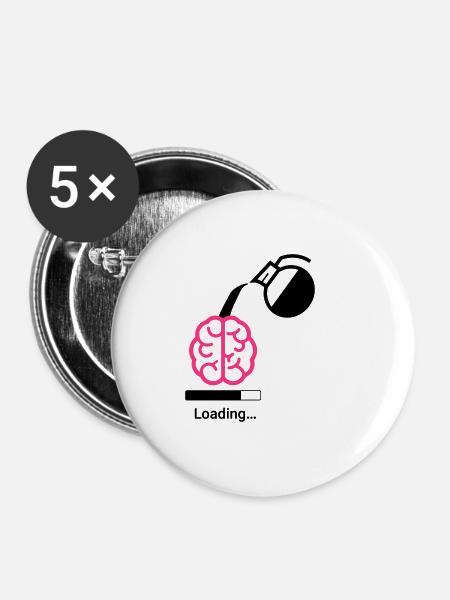 Kaffee Ladestatus - Buttons klein 25 mm (5er Pack) - Weiß