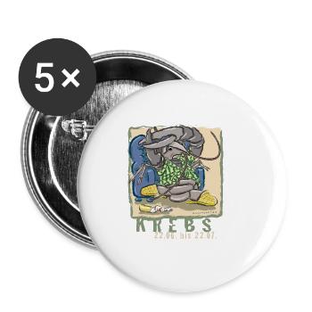 Sternzeichen-Krebs - Buttons klein 25 mm (5er Pack) - Weiß - Vorne