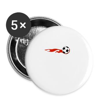 Polen Polska Fussball Flagge Feuer Fan Polnisch - Buttons klein 25 mm (5er Pack) - Weiß - Vorne
