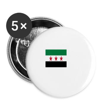 Syrie libre - Lot de 5 petits badges (25 mm) - blanc - Devant