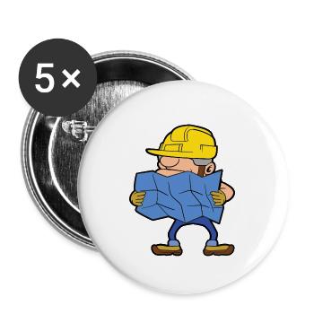 Construction company Construction company Construction workers - Buttons small 1''/25 mm (5-pack) - white - Front