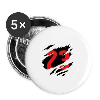 23 déchaînés - Lot de 5 petits badges (25 mm) - blanc - Devant