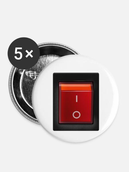 on-off switch - Buttons klein 25 mm (5er Pack) - Weiß