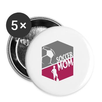 Soccer Mom - Buttons small 1''/25 mm (5-pack) - white - Front