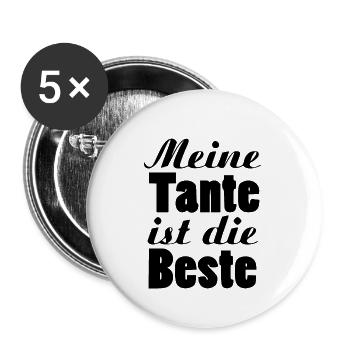 meine Tante ist die beste - Buttons klein 25 mm (5er Pack) - Weiß - Vorne