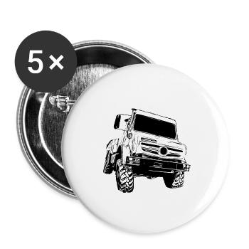 Unimog , Nutzfahrzeug, Lkw, Unimog 406, Traktor - Buttons klein 25 mm (5er Pack) - Weiß - Vorne