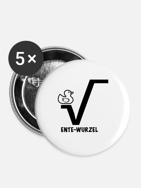 Ente Wurzel - Buttons klein 25 mm (5er Pack) - Weiß