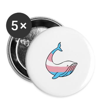 Walfisch Trans Pride - Buttons klein 25 mm (5er Pack) - Weiß - Vorne