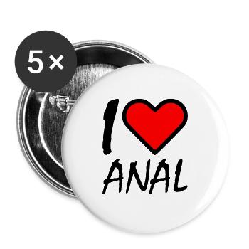 I love - Lot de 5 petits badges (25 mm) - blanc - Devant